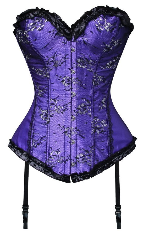 Kauneus Kukka Burleskikorsetti Violetti Korsetti Klassinen Pitsikorsetti