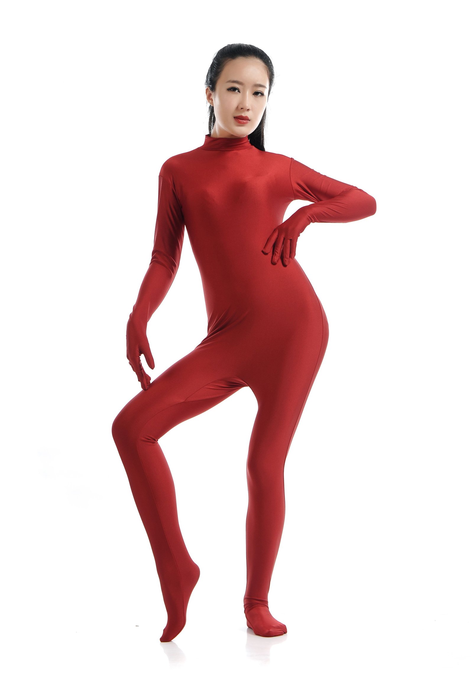 Morph Asut Skinsuit Naisille Ilman Huppua Second Skin Asu Tummanpunainen