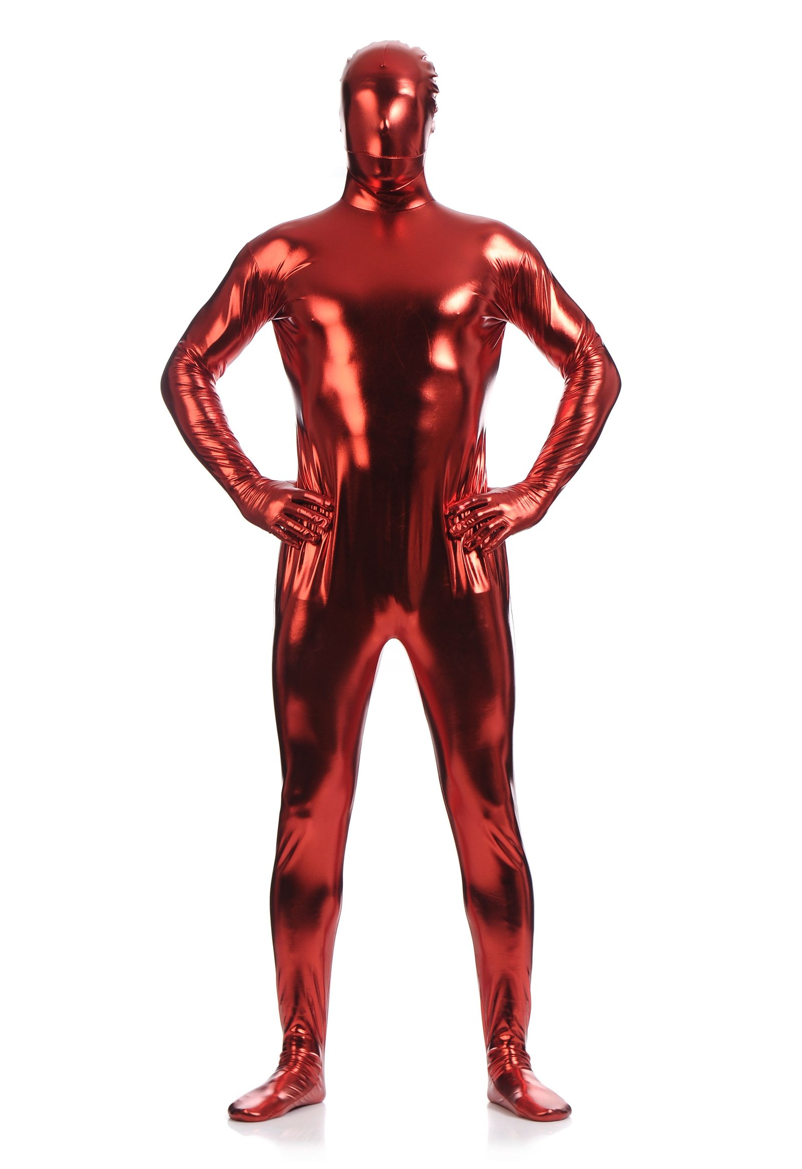 Morph Asut Kokopeittävä Kiiltävä Metalli Asu Tummanpunainen