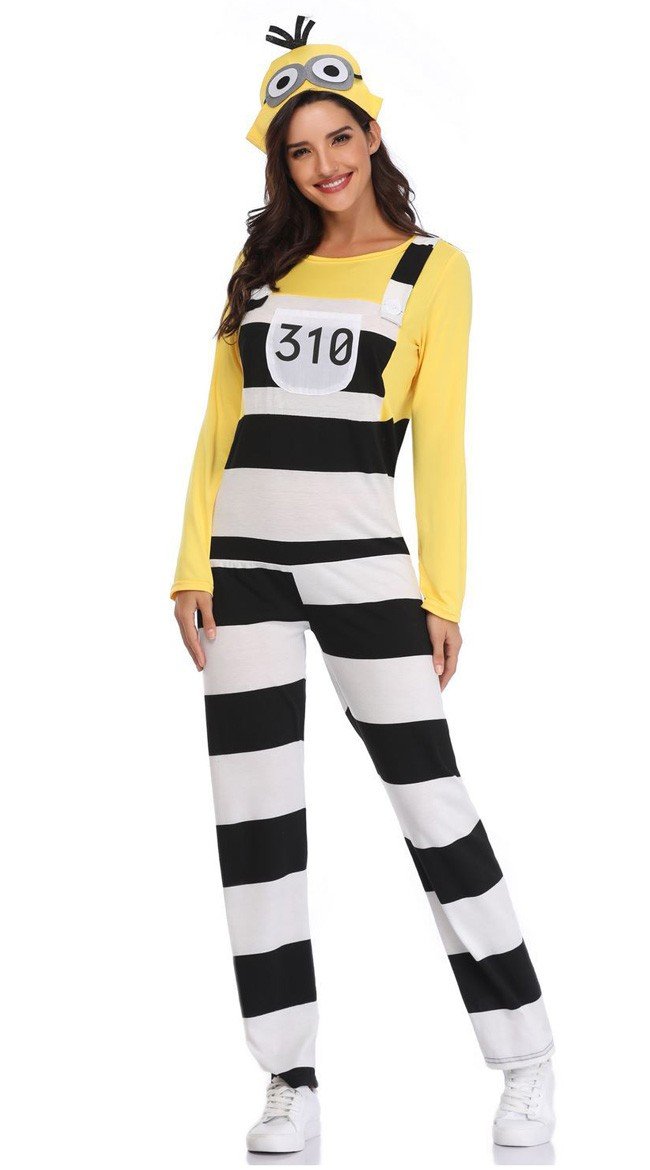 Naisten Itse Ilkimys Minion Asu Keltainen Raita
