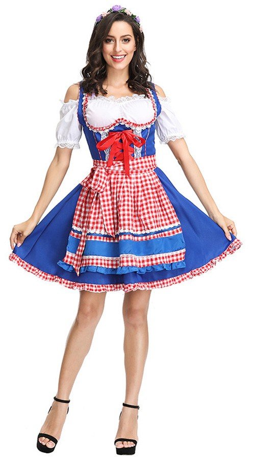 Punainen Ja Valkoinen Stein Kauneus Oktoberfest Asu