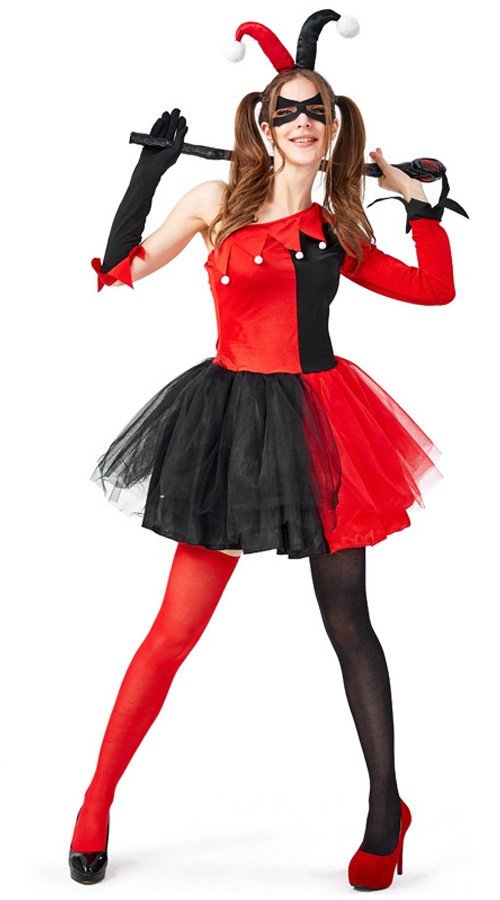 Naisten Harley Quinn Asu Halloween Pelle Puku Aikuisille