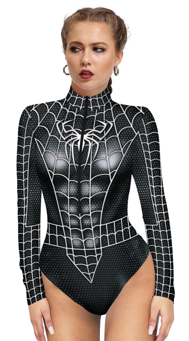 Seksikäs Musta Spidergirl Asu Uima Asut Naisille Rantaasut Supersankariasut Bodysuit