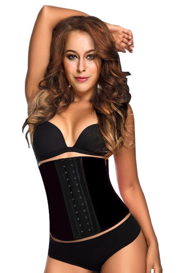 Lateksinen Waist Trainer Korsetti Musta Vyötärökorsetti