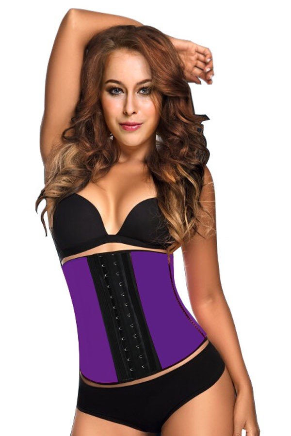 Lateksinen Waist Trainer Korsetti Purppura Vyötärökorsetti