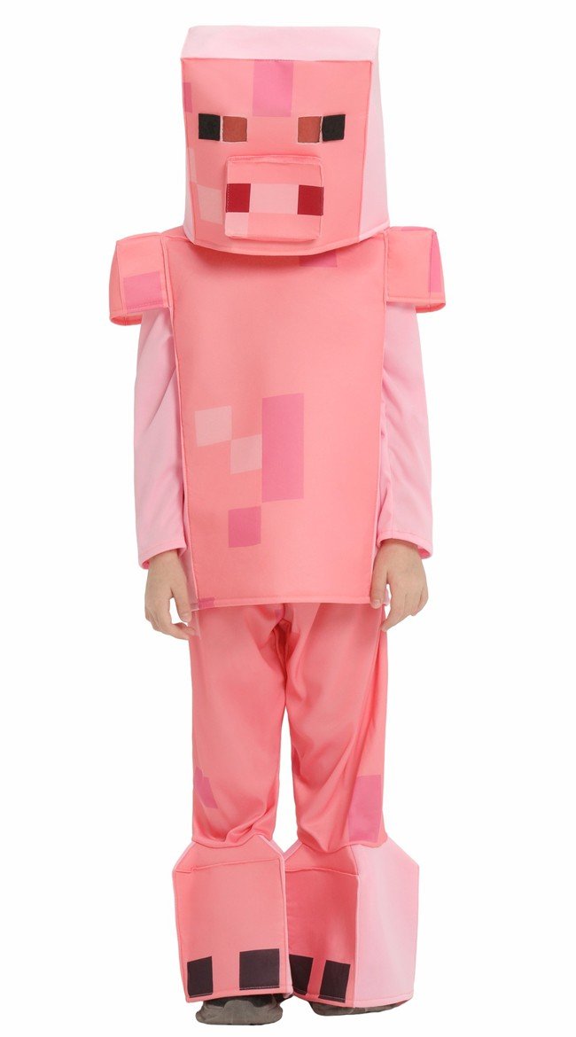 Minecraft Vaaleanpunainen Possu Asu Lapselle Naamiaisasu Rooliasut