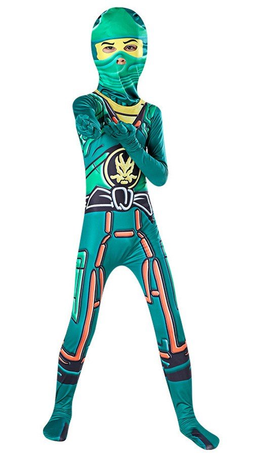 Vihreät Pojat Ninjago Puku Lapsille Halloween Ninja Asu