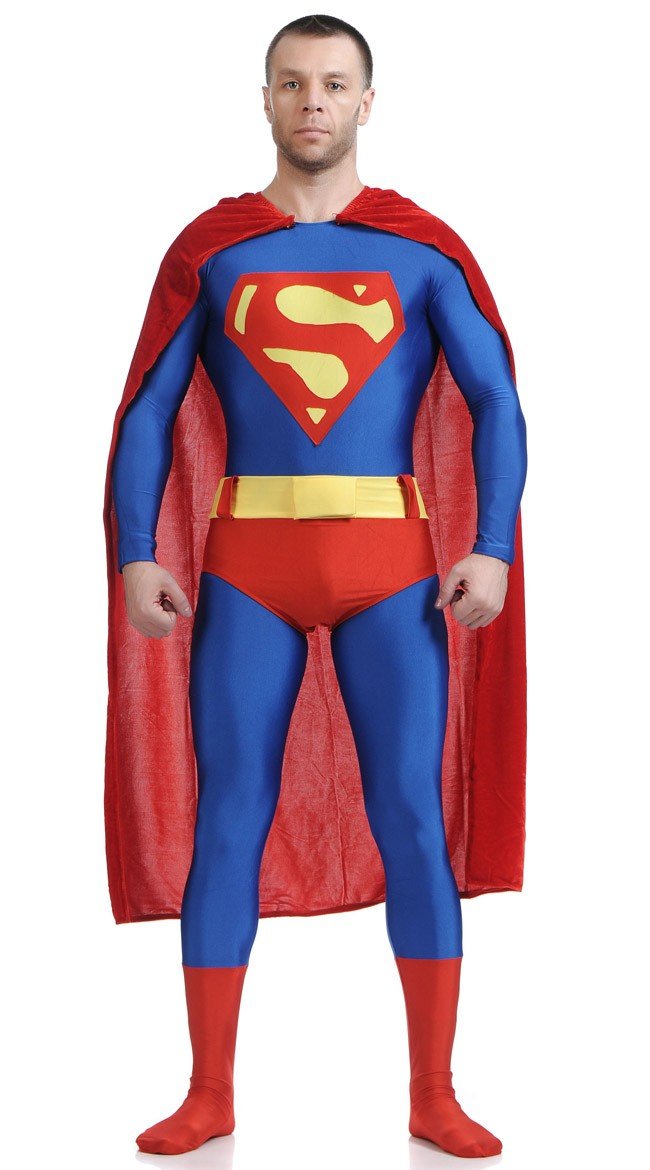 Klassinen Superman Asu Lycra Spandex Supersankari Asut Aikuisille Ja Lapsille