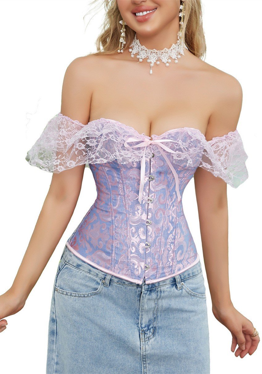 Seksikäs Pitsikorsetti Korsettilingerie Sininen Rinnanaluskorsetti Korsettitoppi
