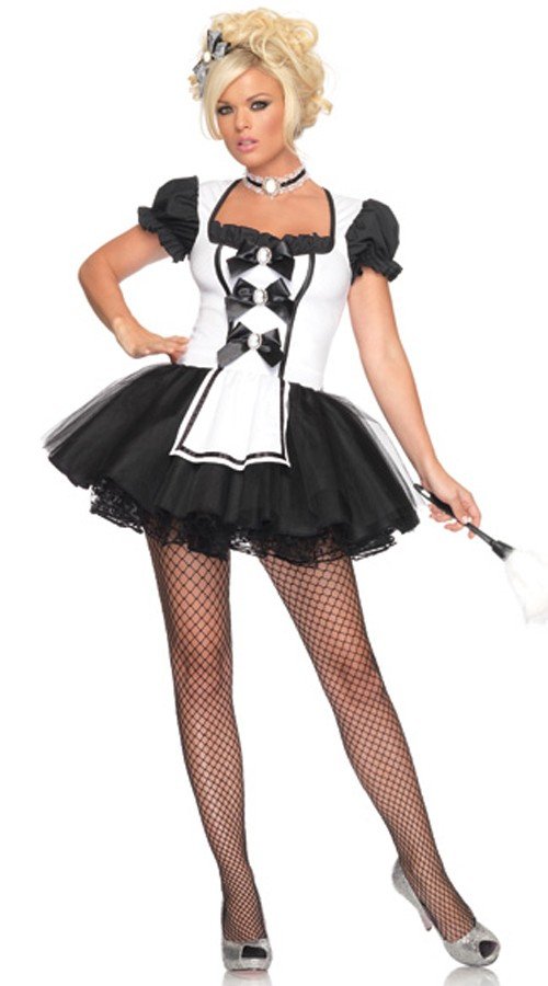 Seksikäs backless french maid asu