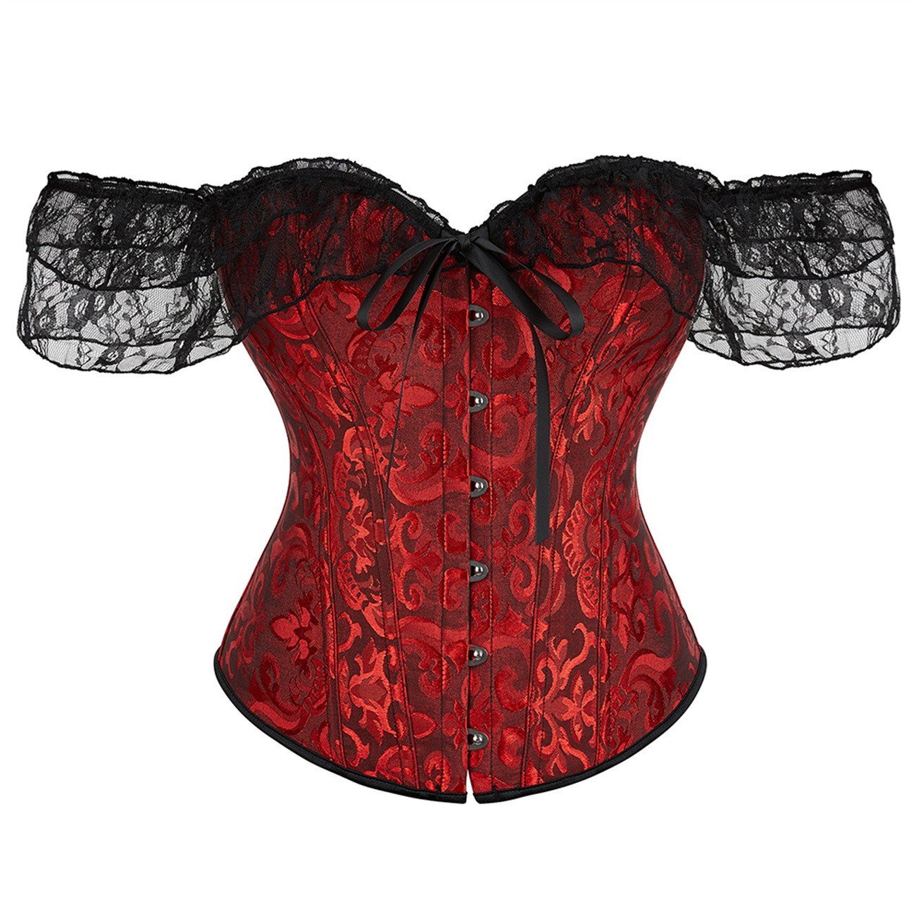 Seksikäs Pitsikorsetti Korsettilingerie Punainen Musta Rinnanaluskorsetti Korsettitoppi