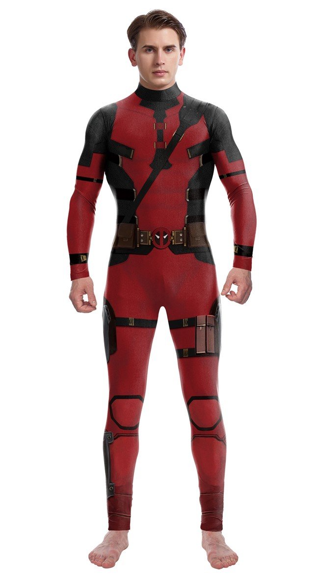 Miesten Deadpool 3 Asu Aikuisille Marvel Supersankari Naamiaisasu Cosplay Haalari