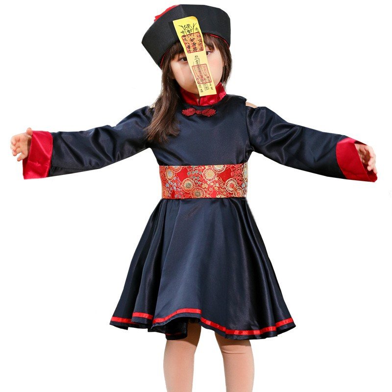 Kiinan Zombie Asu Tytöille Halloween Asut Punainen Musta