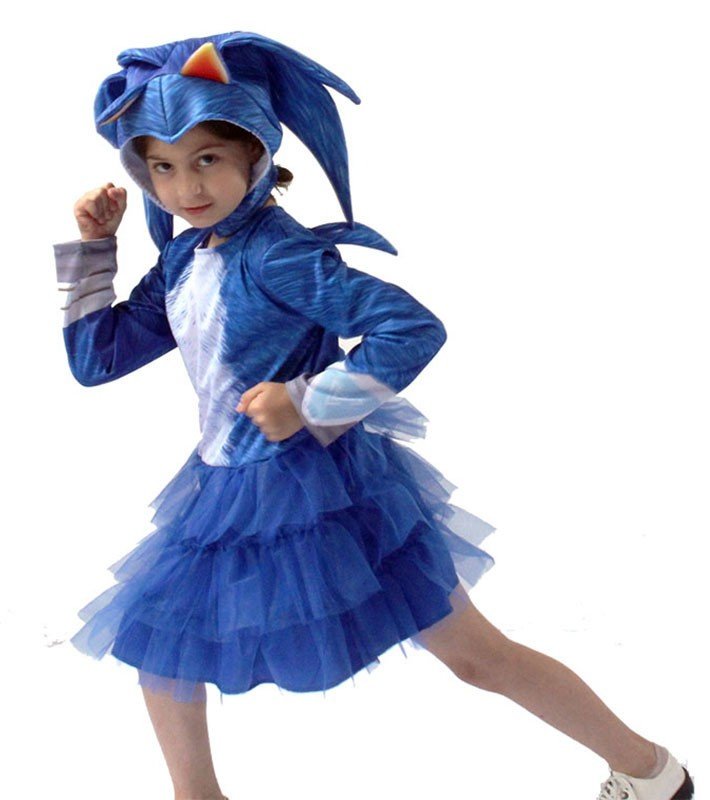 Tytöt Sonic the Hedgehog Asu Lasten Naamiaisasu