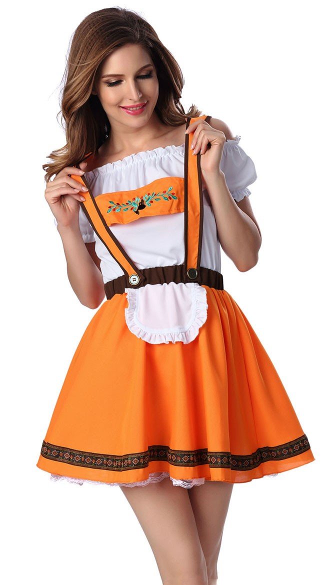 Ruskea Saksan Oktoberfest Mekko Tirolilaisasu