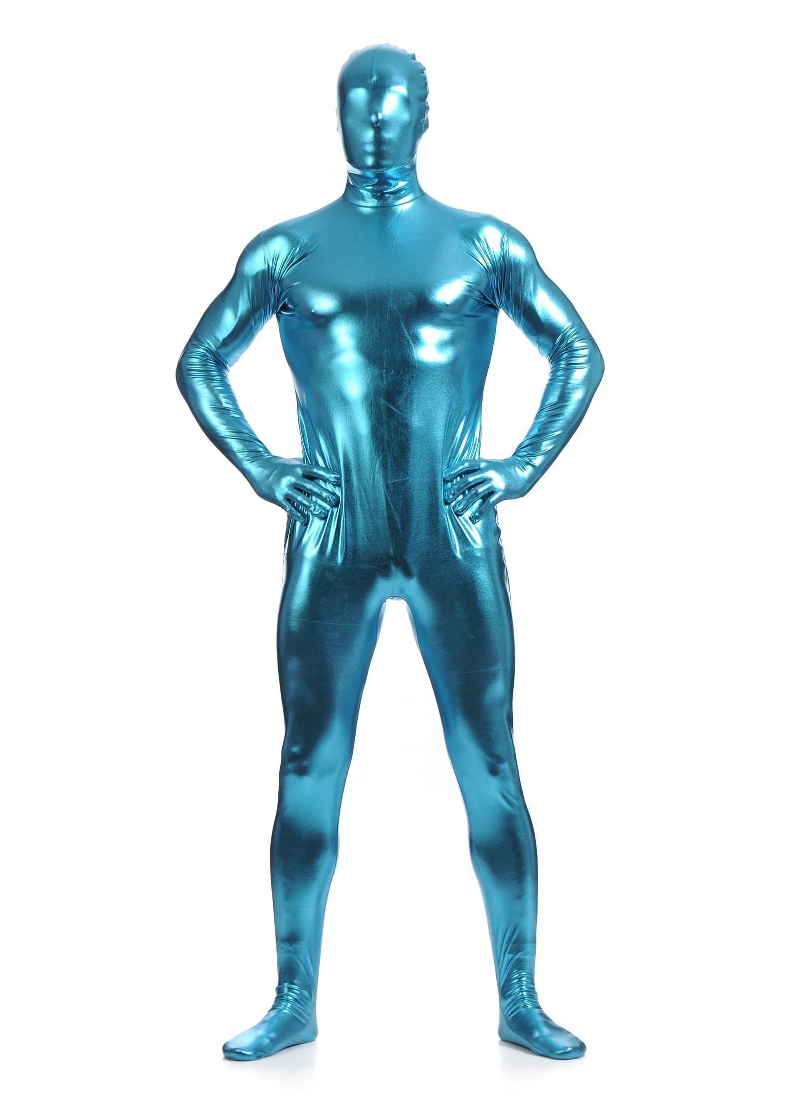 Morph Asut Kokopeittävä Kiiltävä Metalli Asu Sinivihreä