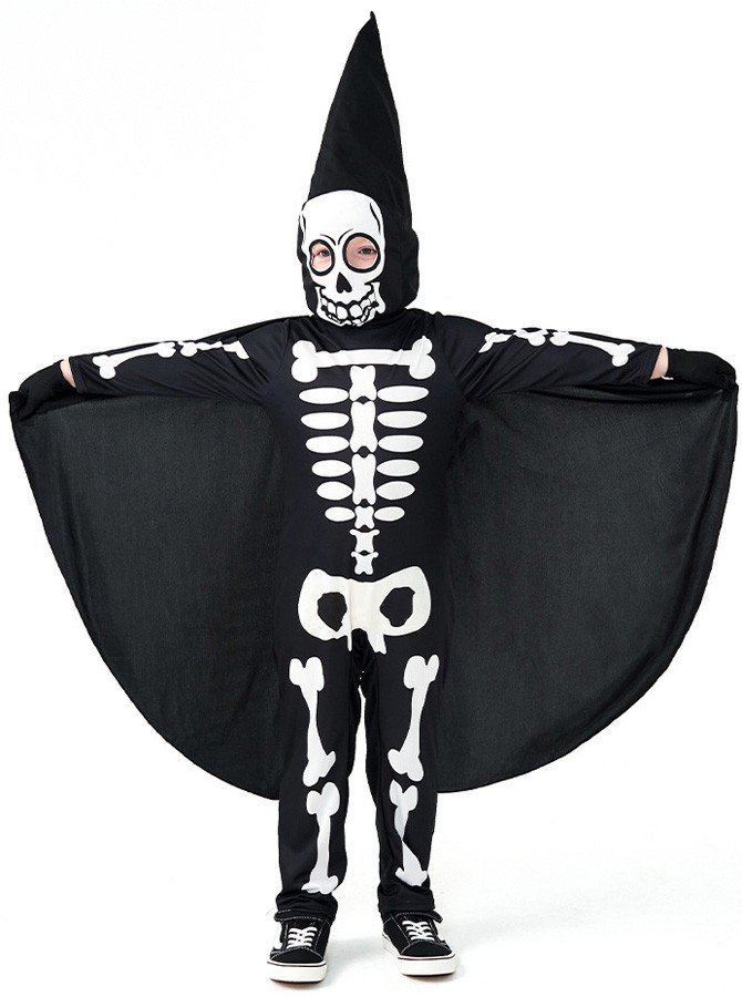 Lapsille Kauhu Haamu Luuranko Asu Halloween Mustaan