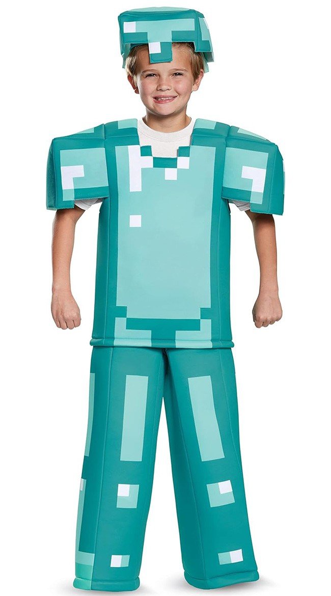 Lasten Prestige Minecraft Timanttihaarniska Asu Pojille Armor Naamiaisasu Rooliasu