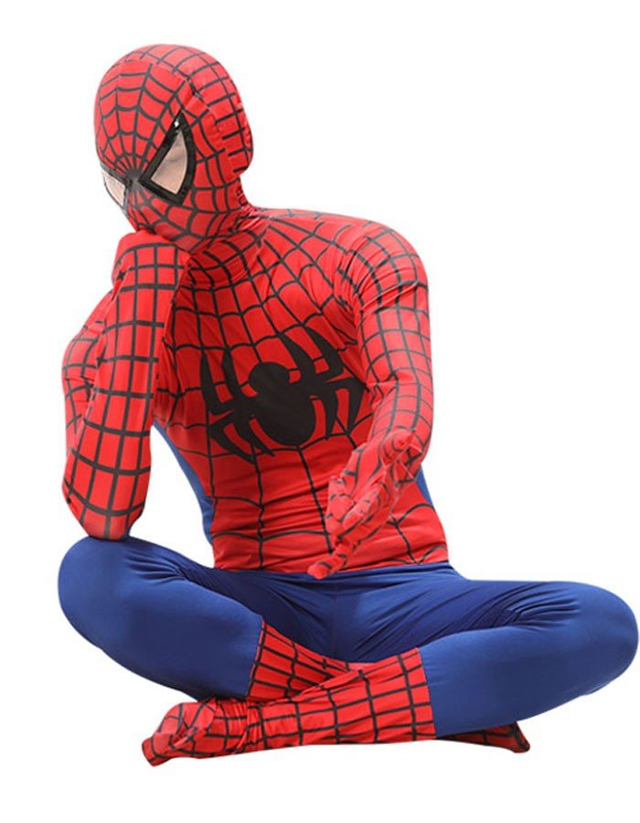 Klassinen Supersankari Spiderman Asu Aikuisille Punainen