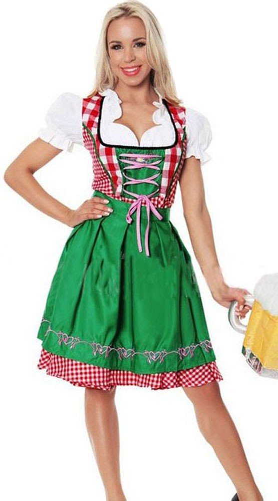 Seksikäs Heidi Oktoberfest Asu Sisäkkö Asu Vihreä
