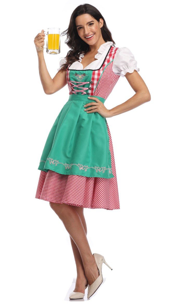 Seksikäs Heidi Oktoberfest Asu Sisäkkö Asu Vihreä