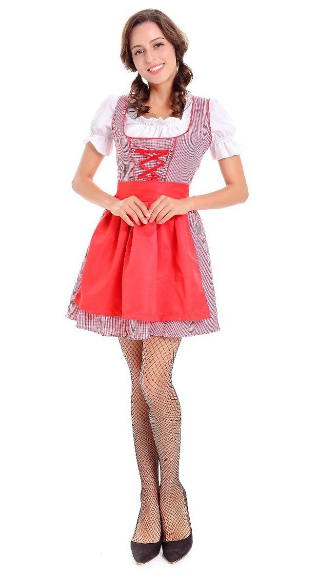 Saksalainen Bavarian Naiselle Oktoberfest Asu Punainen