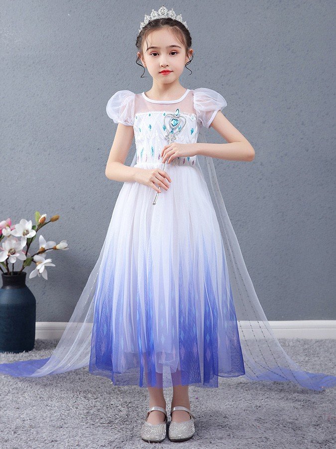 Lyhythihainen Frozen 2 Elsa Prinsessamekko Lapsille