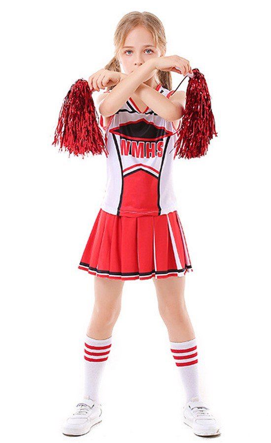 Lasten Koripallo Cheerleader Naamiaisasu Punainen