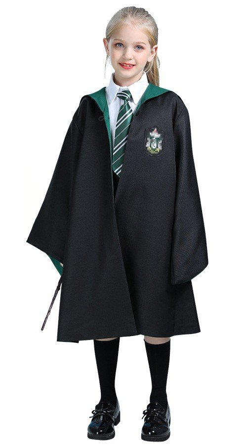 Harry Potter Slytherin Lapsille Setti Viitta Solmio Silmälasit Taikasauva Kaulahuivi