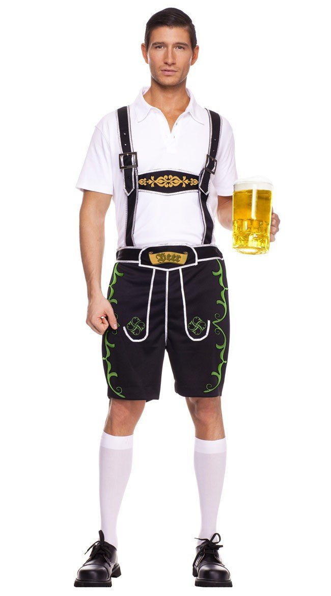 Baijerin Oktoberfest Lederhosen Miehille Housut Musta