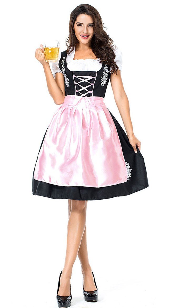 Kirjonta Dirndl Mekko Oktoberfest Asu Naisille