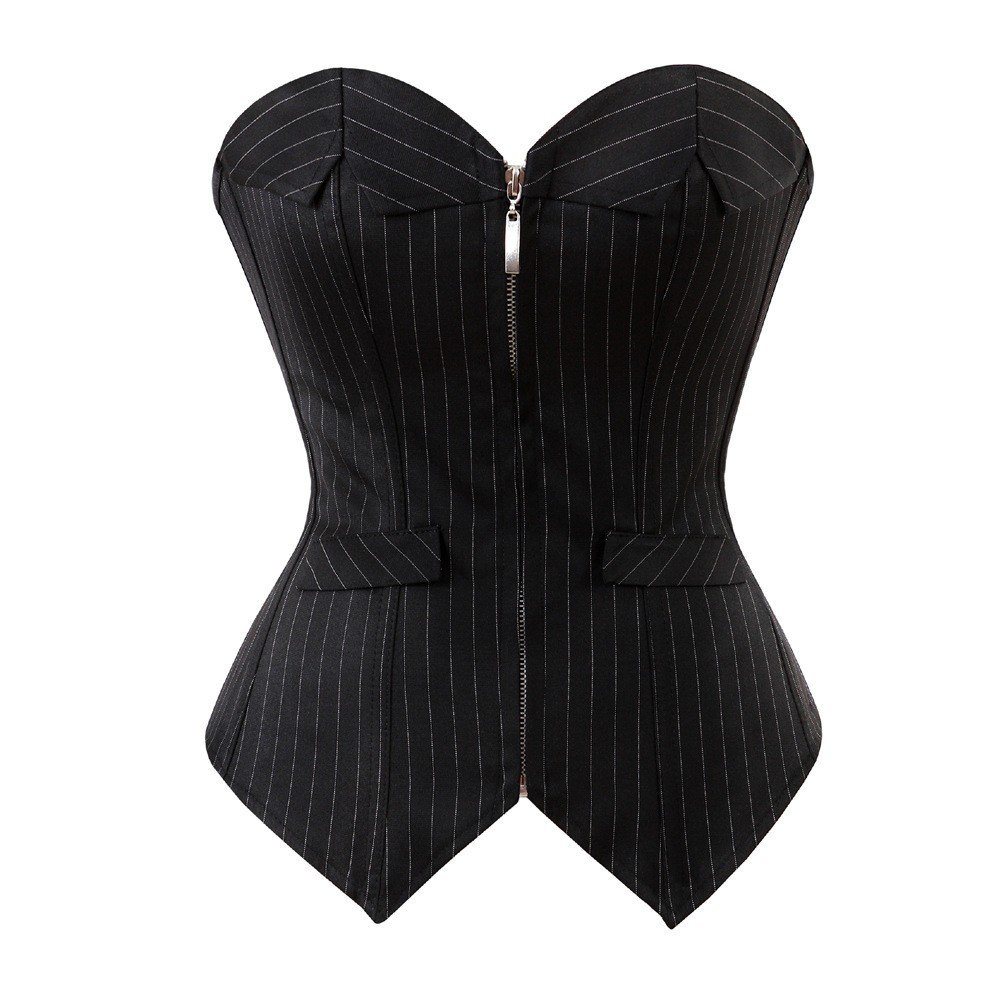 Musta Korsettitoppi Toimisto Korsetti Waist Trainer Ylärintakorsetti