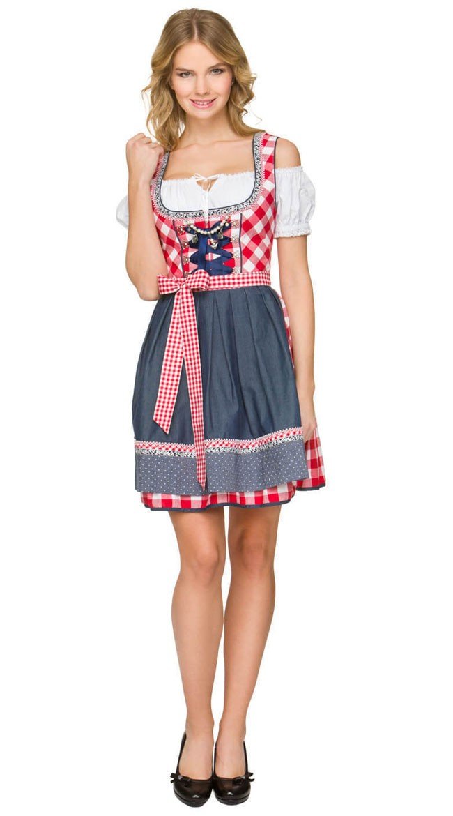 Oktoberfest Asu Naisille Mini Dirndl Mekko Punainen