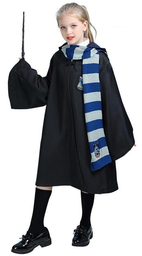 Harry Potter Ravenclaw Asu Lapsille Setti Viitta Solmio Silmälasit Taikasauva Kaulahuivi