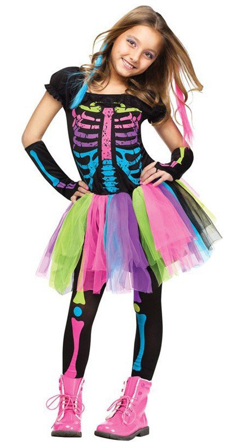 Tytöille Halloween Luuranko Asu Lapsille Naamiaisasu