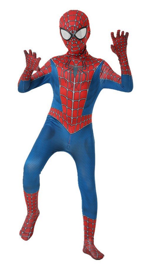 Klassinen Raimi Spiderman -Asu Aikuisille Ja Lapsille Halloween Puvut