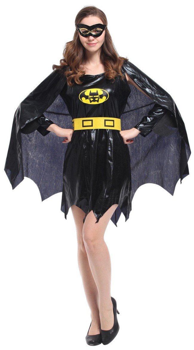 Musta Batwoman Asu Aikuisille Halloween Asut Supersankariasu