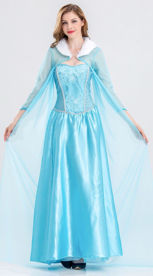 Mesh Sininen Frozen Prinsessa Elsa Mekko