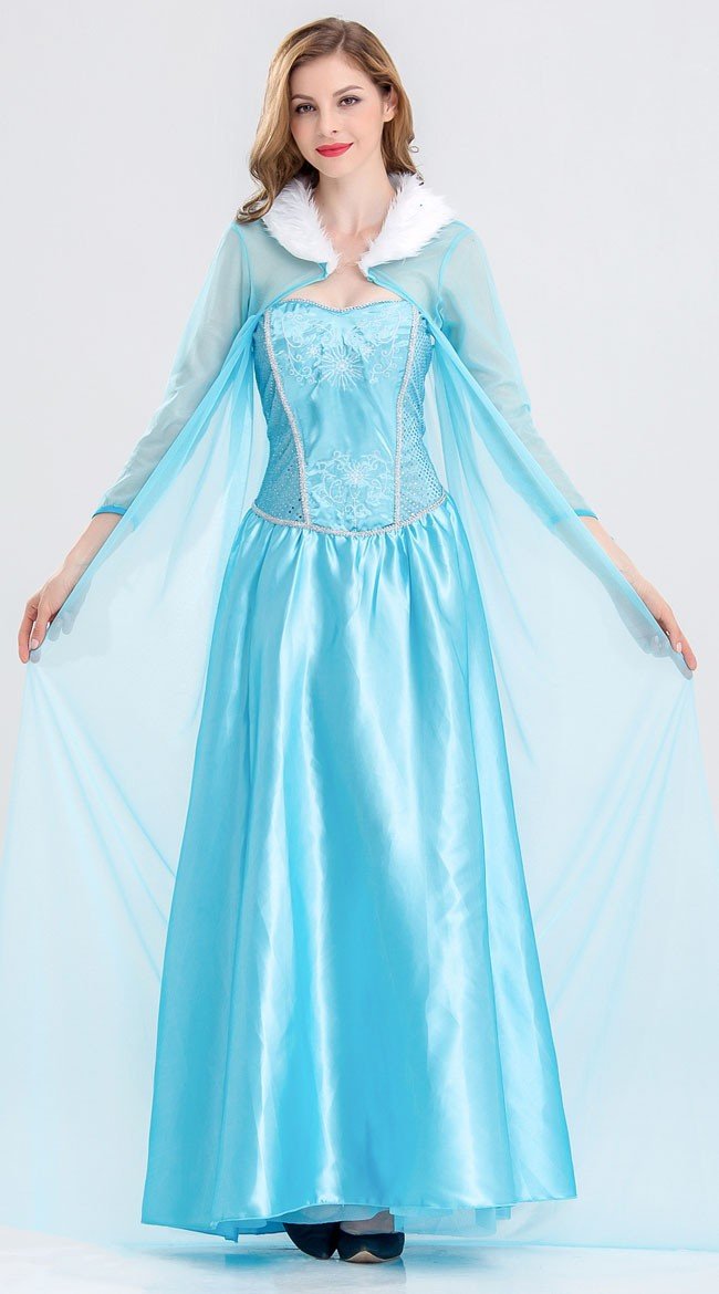 Mesh Sininen Frozen Prinsessa Elsa Mekko