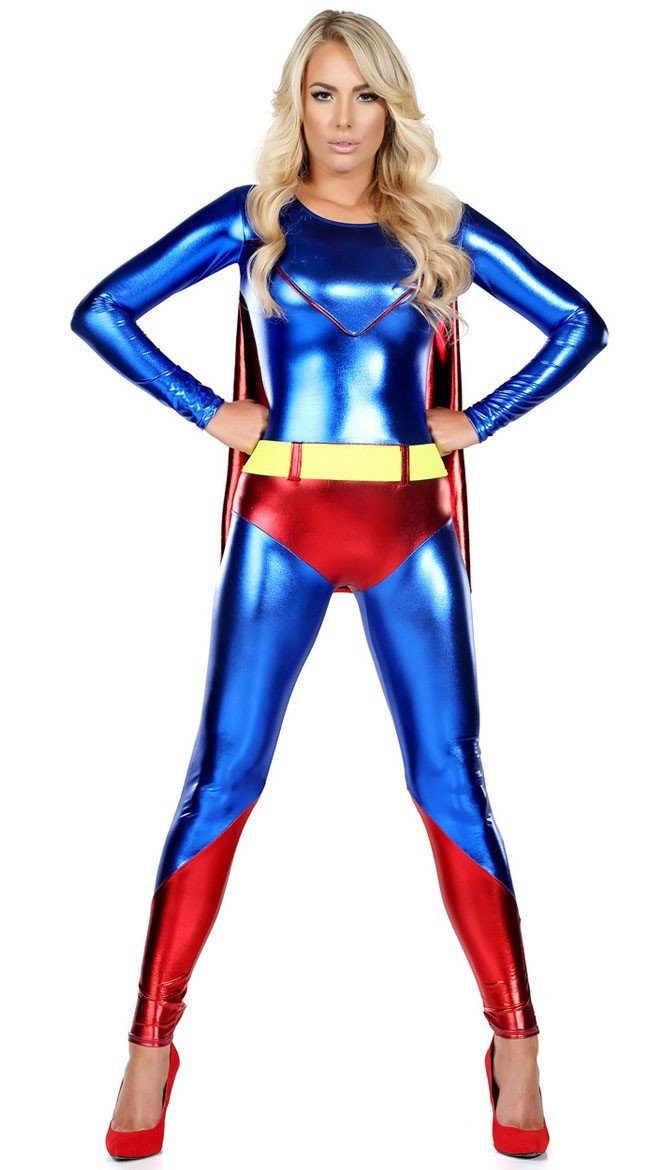 Seksikäs Sininen Supersankari Superwoman Asu