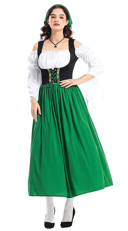 Miss Swiss Oktoberfest Asu Naiselle Vihreä Tirolilaismekko Pitkä Sisäkkö Asu