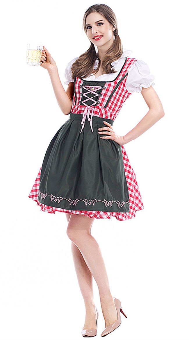 Perinteinen Pitkä Oktoberfest Mekko Naisille Tirolilainen Asut