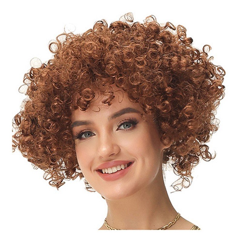 Peruukit Aikuisille Lapsille 70 ja 80 Luvun Disco Hippi Afroperuukki Cosplay Peruukki Ruskea