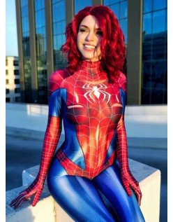 Seksikäs Spidergirl Asu Naisten Spiderman Supersankariasut Punainen