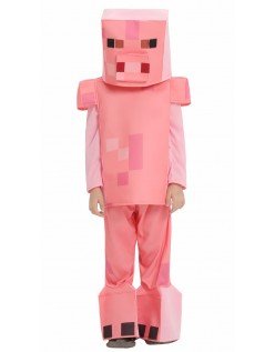 Minecraft Vaaleanpunainen Possu Asu Lapselle Naamiaisasu Rooliasut