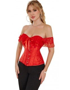 Seksikäs Pitsikorsetti Korsettilingerie Punainen Rinnanaluskorsetti Korsettitoppi