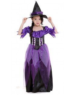 Lumoava Violetti Noita Asu Lapsille Halloween Asut Tytöille