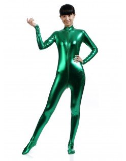 Morph Asut Ilman Huppua Naisille Kiiltävä Metalli Asu Vihreä