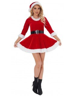 Näppärä Mrs Claus Jouluvaatteet Punainen Pyöreä Pääntie