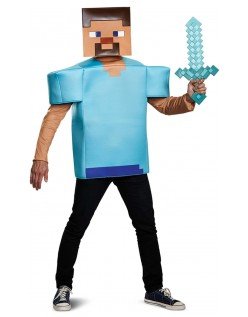 Minecraft Gamini Steve Asu Aikuiselle Naamiaisasu Rooliasu
